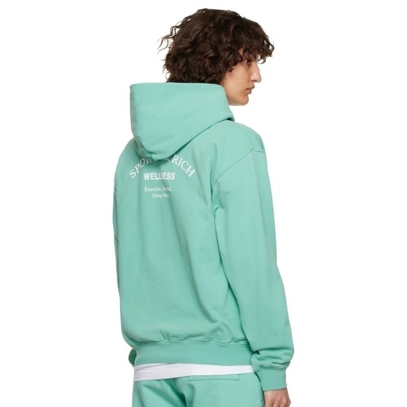 - 🆕SPORTY & RICH
Green 'Wellness Studio' Hoodie - Picture 4 of 8